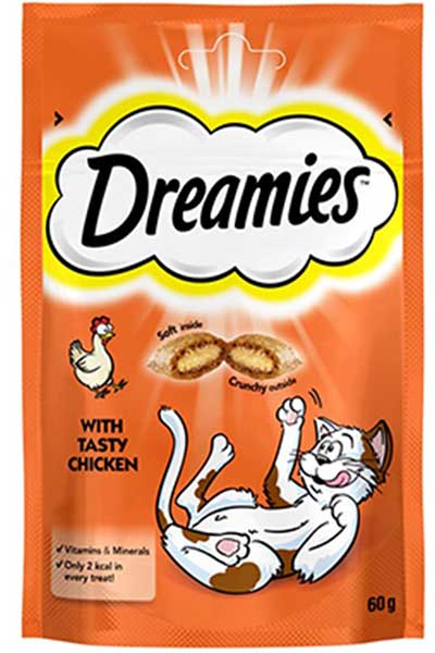 Dreamies İçi Dolgulu Tavuklu Kıtır Kedi Ödül Maması 60gr