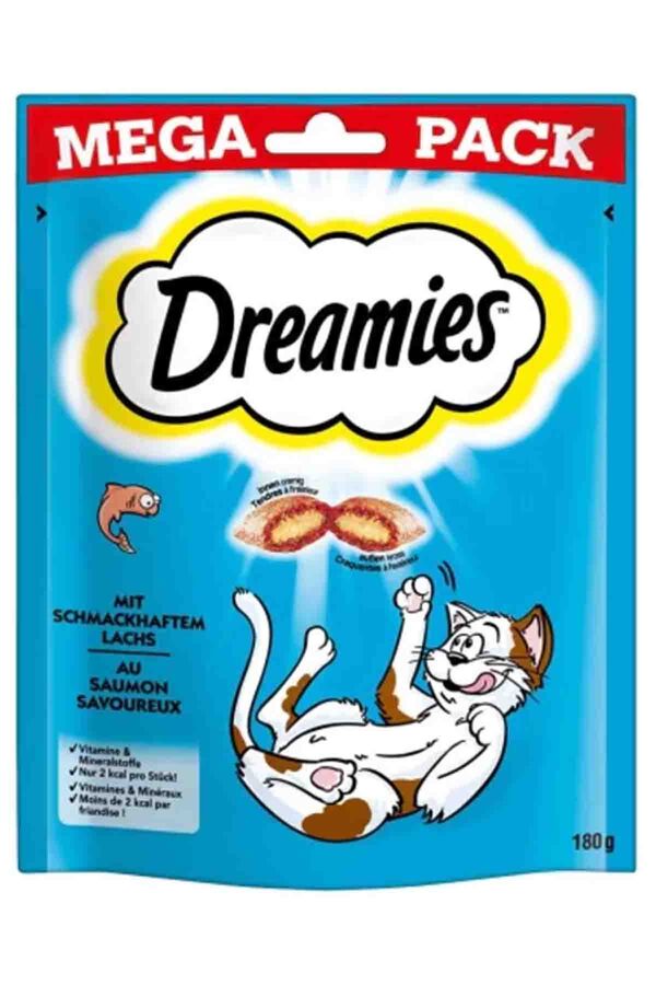 Dreamies Mega Pack İç Dolgulu Somonlu Kedi Ödül Bisküvisi 180gr