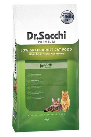 Dr.Sacchi Düşük Tahıllı Kuzu Etli Yetişkin Kedi Maması 10kg - Thumbnail