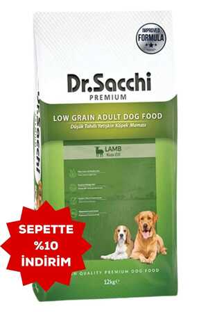 Dr.Sacchi Düşük Tahıllı Kuzu Etli Yetişkin Köpek Maması 12kg - Thumbnail