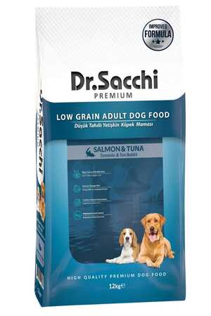 Dr.Sacchi Düşük Tahıllı Somonlu Ve Ton Balıklı Yetişkin Köpek Maması 12kg - Thumbnail