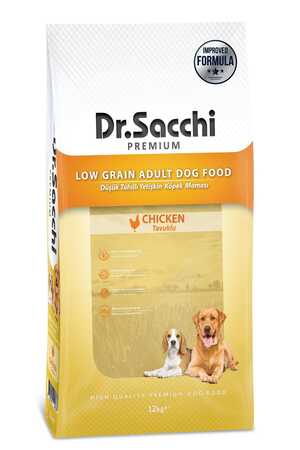 Dr.Sacchi Düşük Tahıllı Tavuklu Yetişkin Köpek Maması 12kg - Thumbnail