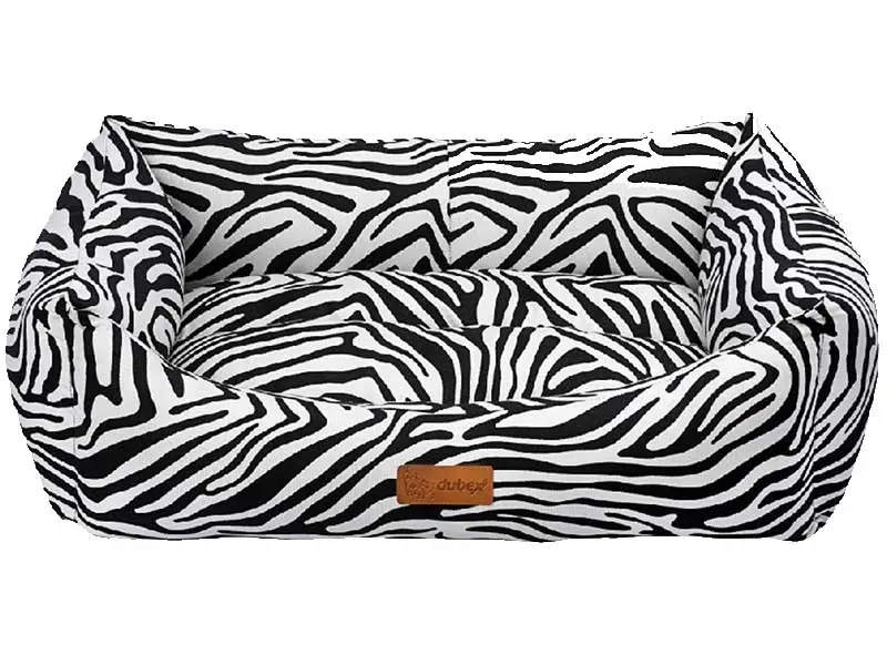 Dubex Makaron Zebra Kedi ve Köpek Yatağı 50x38x19cm (S) Siyah
