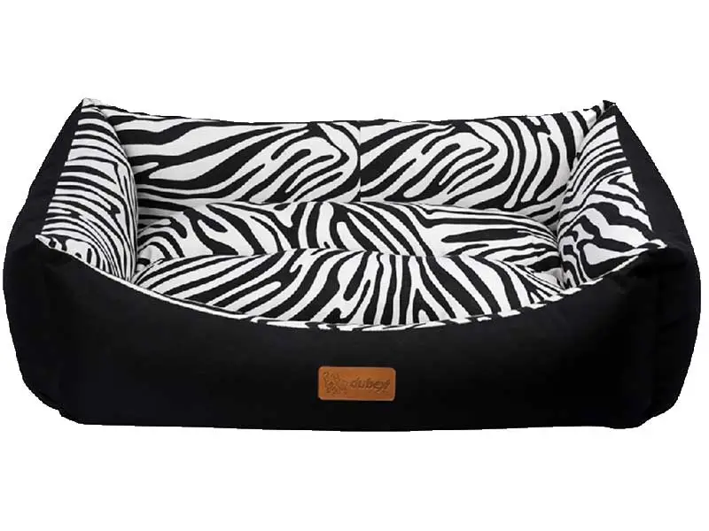 Dubex Tarte Dikdörtgen Zebra Kedi ve Köpek Yatağı 50x38x19cm (S) Siyah Beyaz