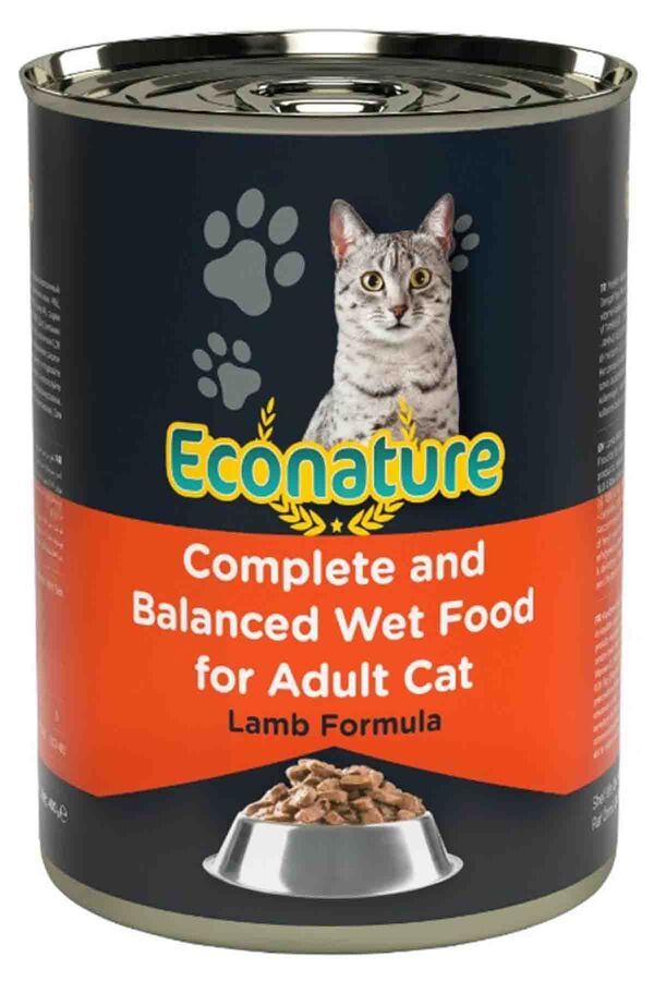 Econature Kuzu Etli Yetişkin Kedi Konservesi 400gr