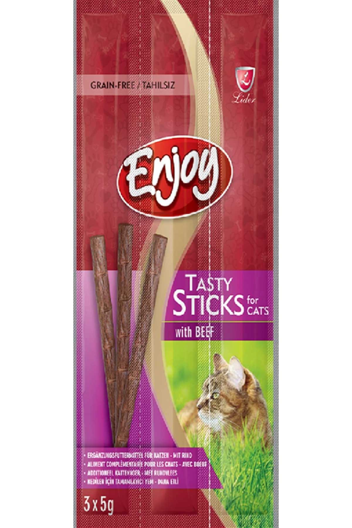 Enjoy Biftekli Kedi Ödül Çubuğu 3x5gr