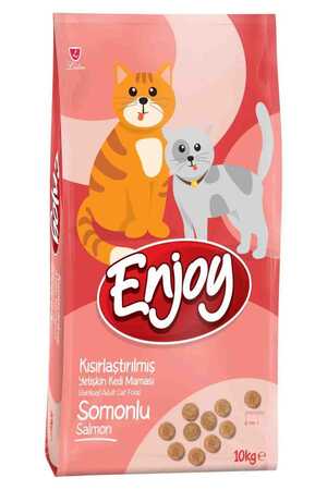 ENJOY - Enjoy Somonlu Kısırlaştırılmış Kedi Maması 10kg