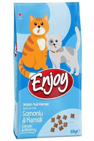 ENJOY - Enjoy Somonlu ve Hamsili Yetişkin Kedi Maması 10kg