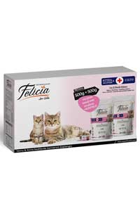 FELICIA - Felicia Düşük Tahıllı Hipoalerjenik Kuzu Etli Yavru Kedi Başlangıç Seti Ve Yavru Kedi Maması 500gr+500gr