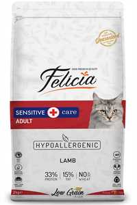 Felicia Düşük Tahıllı Hipoalerjenik Kuzu Etli Yetişkin Kedi Maması 2kg