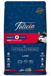 FELICIA - Felicia Düşük Tahıllı Hipoalerjenik Kuzu Etli Orta ve Büyük Irk Yetişkin Köpek Maması 15kg