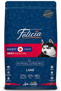 FELICIA - Felicia Düşük Tahıllı Hipoalerjenik Kuzu Etli Orta ve Büyük Irk Yetişkin Köpek Maması 3kg