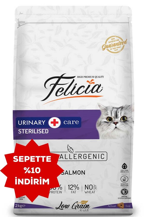 Felicia Düşük Tahıllı Hipoalerjenik Somonlu Kısırlaştırılmış Kedi Maması 12kg