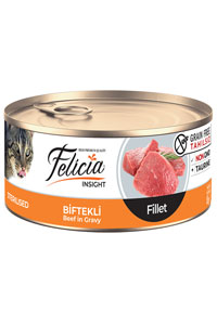 FELICIA - Felicia Biftekli Yetişkin Kısırlaştırılmış Fileto Kedi Konservesi 85gr