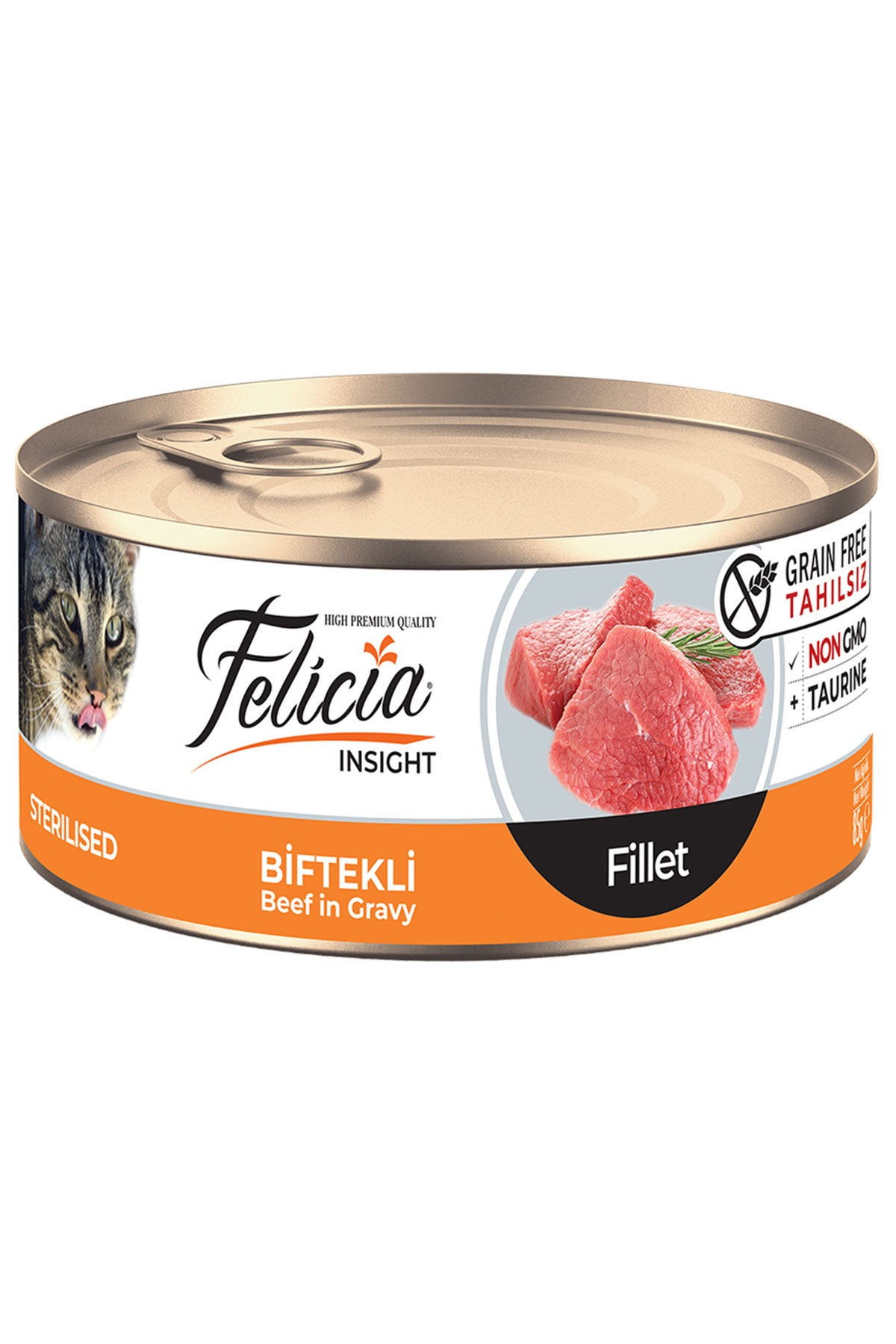 Felicia Biftekli Yetişkin Kısırlaştırılmış Fileto Kedi Konservesi 85gr