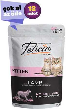 FELICIA - Felicia Tahılsız Kuzu Etli Yavru Kedi Konservesi 12x85gr (12li)
