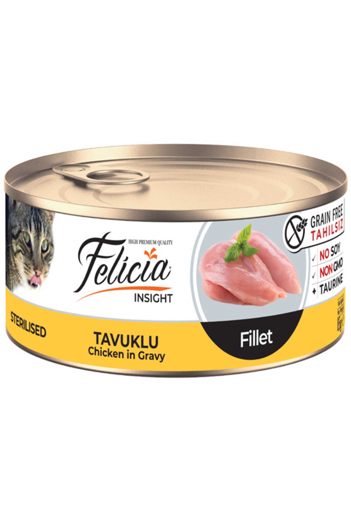 Felicia Tahılsız Sterilised Tavuklu Fileto Yaş Kedi Maması 85gr