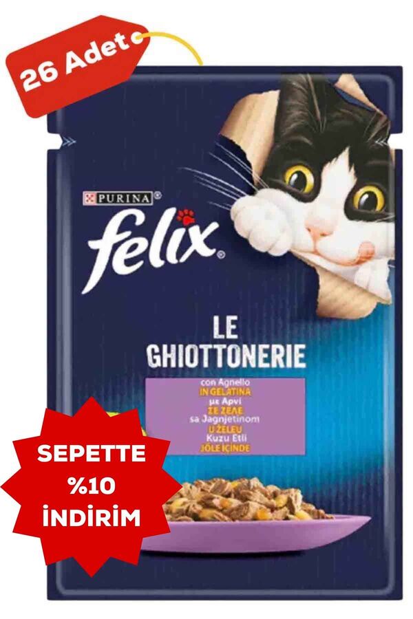 Felix Kuzu Etli Yetişkin Kedi Konservesi 26x85gr 26lı