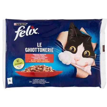 FELIX - Felix Multipack Sığır ve Tavuk Etli Yetişkin Kedi Konservesi 4x85gr