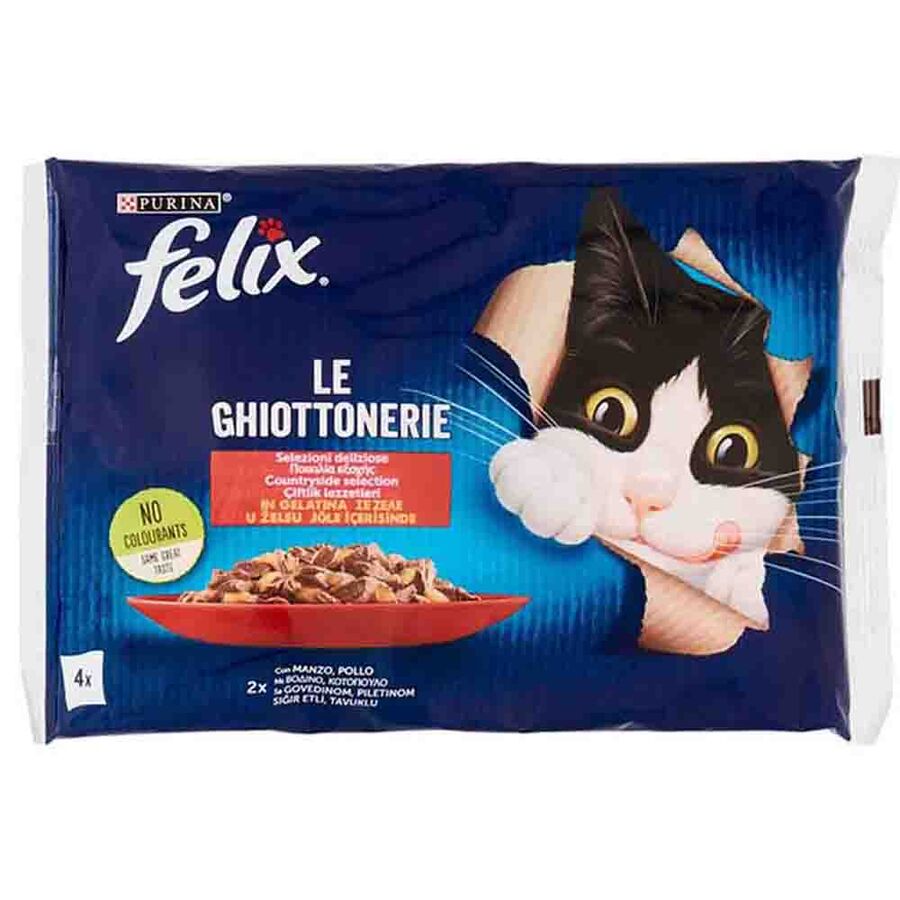 Felix Multipack Sığır ve Tavuk Etli Yetişkin Kedi Konservesi 4x85gr