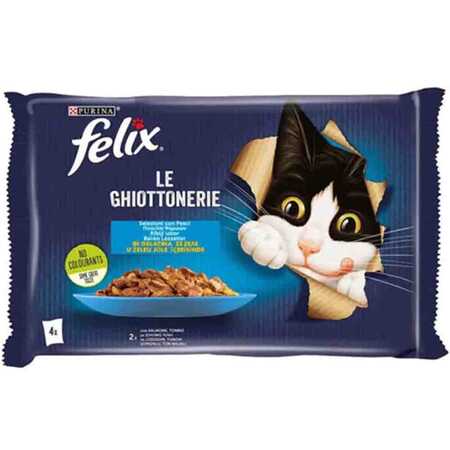 Felix Multipack Somonlu ve Ton Balıklı Yetişkin Kedi Konservesi 4x85gr