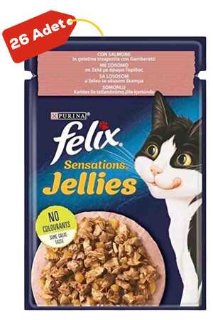Felix Sensations Somonlu ve Karidesli Kedi Konservesi 26x85gr 26lı - Thumbnail