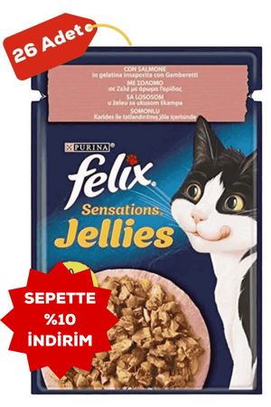 FELIX - Felix Sensations Somonlu ve Karidesli Kedi Konservesi 26x85gr 26lı