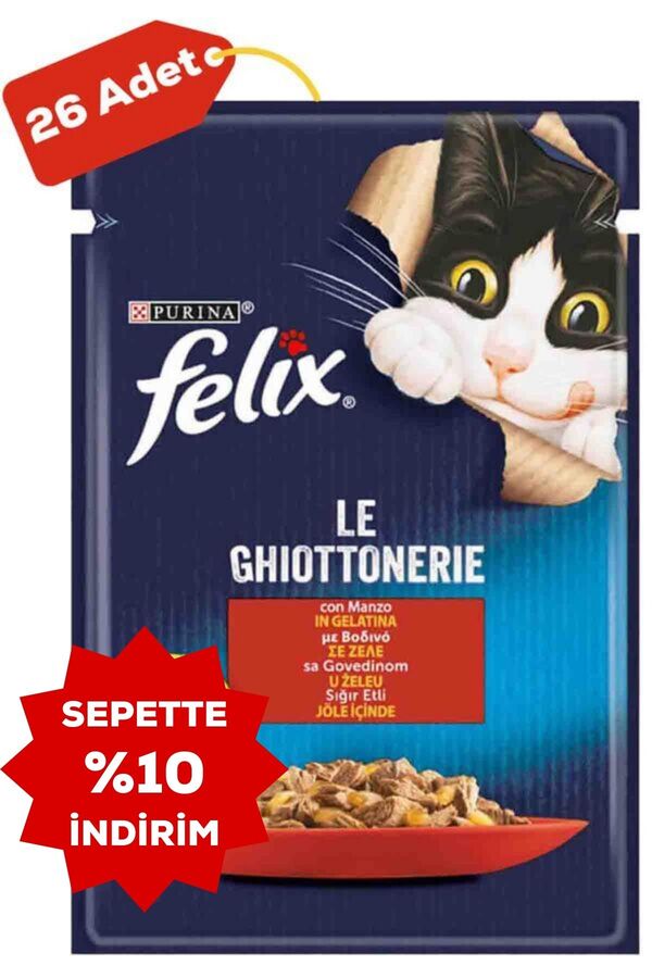 Felix Sığır Etli Yetişkin Kedi Konservesi 26x85gr 26lı