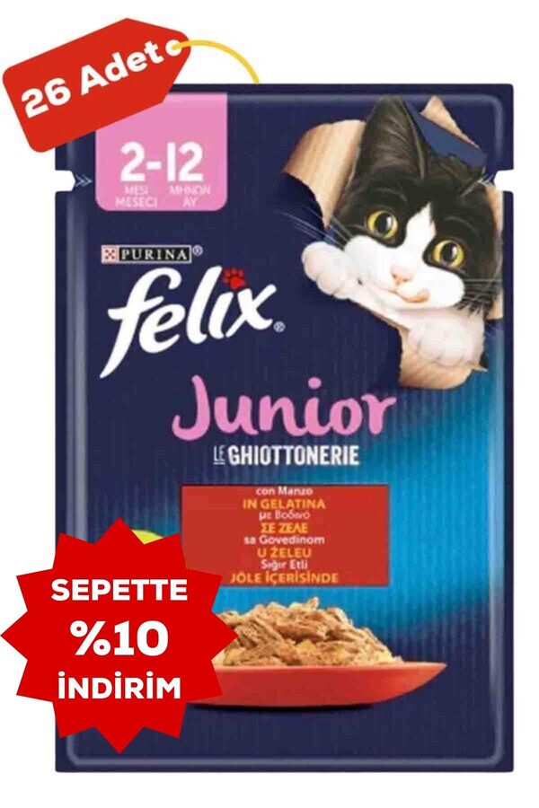 Felix Sığır Etli Yavru Kedi Konservesi 26x85gr 26lı