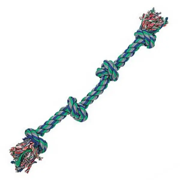 FLAMINGO - Flamingo 4 Düğümlü Diş İpi Köpek Oyuncağı 60cm Gri&Pembe