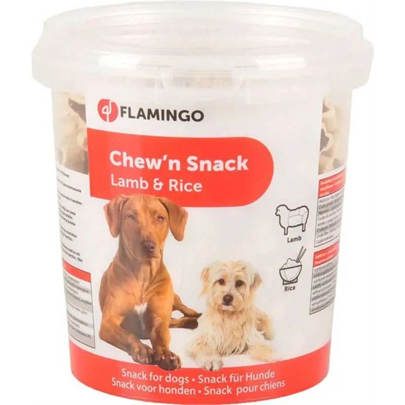 Flamingo Chewn Snack Bones Lamb Rice-Kuzu Pirinçli Köpek Ödül Maması 500gr