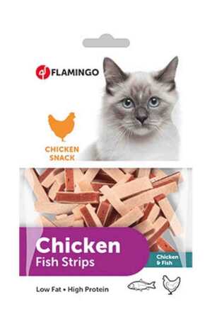 FLAMINGO - Flamingo Chicken Fish Strips Tavuklu Balıklı Kedi Ödül Maması 85gr