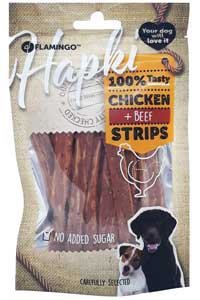 FLAMINGO - Flamingo Hapki Chicken Tavuklu ve Biftekli Şerit Köpek Ödül Maması 85gr