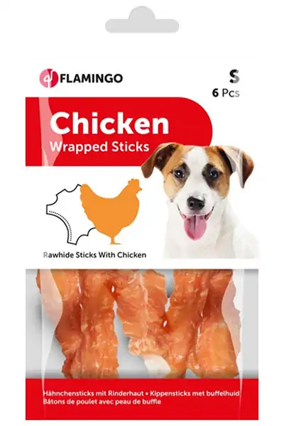 Flamingo Chicken Wrap Çubuk 12cm Köpek Ödül Maması 6lı 70gr