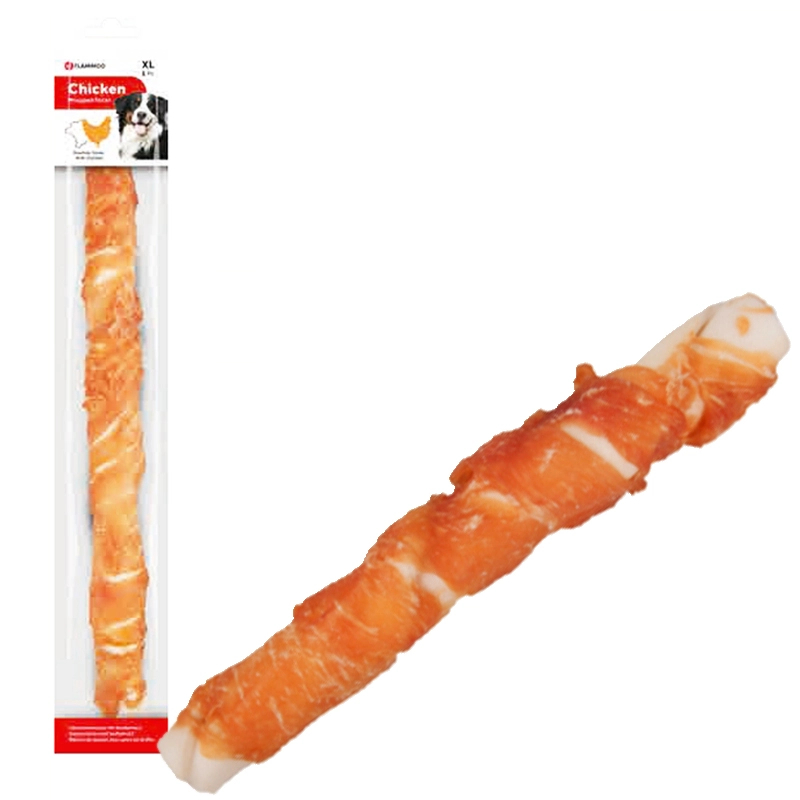 Flamingo Chicken Wrapped Tavuklu Burgu Çubuk Köpek Ödülü 40cm 190gr (XL)