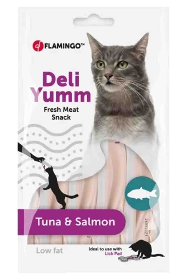 Flamingo Deli Yumm Ton Balıklı ve Somonlu Sıvı Kedi Ödül Maması 14gr