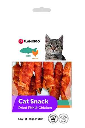 FLAMINGO - Flamingo Kurutulmuş Balık ve Tavuklu Kedi Ödül Maması 50gr