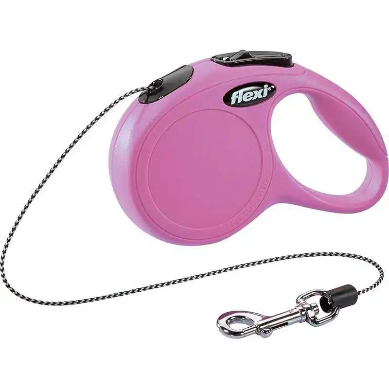 Flexi New Classic Otomatik İp Köpek Gezdirme Kayışı 3mt (XS) Pembe