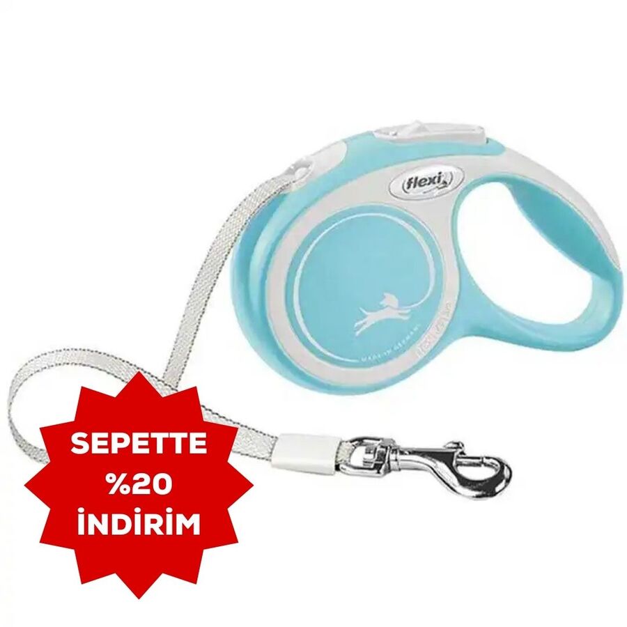 Flexi New Comfort Otomatik Şerit Köpek Gezdirme Kayışı 3mt (XS) Açık Mavi
