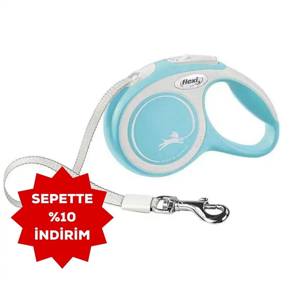 Flexi New Comfort Otomatik Şerit Köpek Gezdirme Kayışı 3mt (XS) Açık Mavi