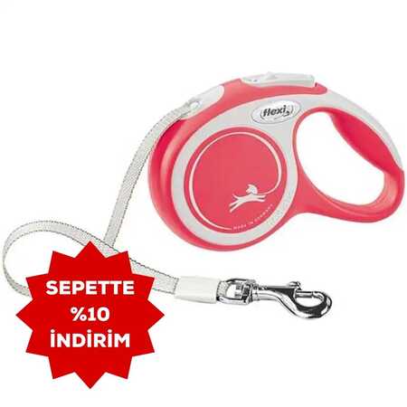 Flexi New Comfort Otomatik Şerit Köpek Gezdirme Kayışı 5mt (L) Kırmızı - Thumbnail
