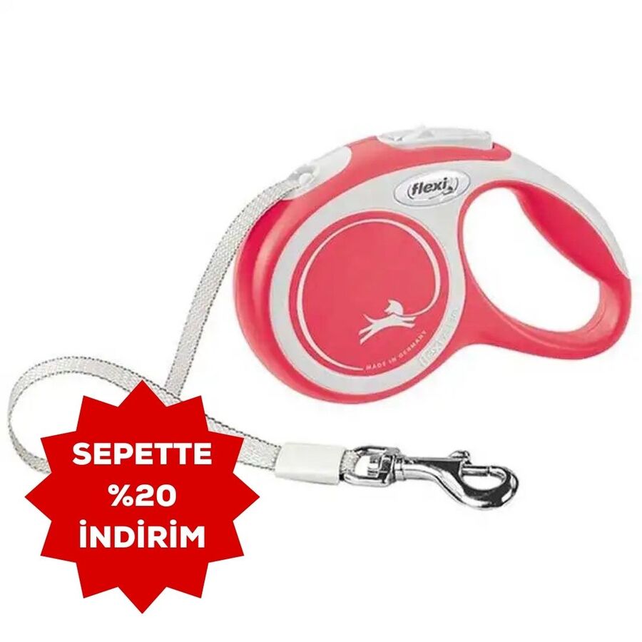 Flexi New Comfort Otomatik Şerit Köpek Gezdirme Kayışı 3mt (XS) Kırmızı