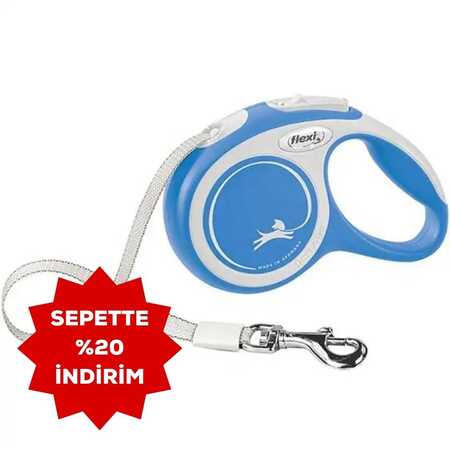 Flexi New Comfort Otomatik Şerit Köpek Gezdirme Kayışı 3mt (XS) Mavi - Thumbnail