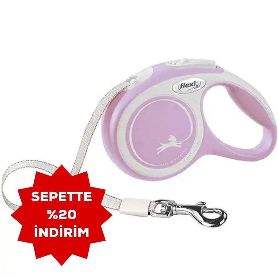Flexi New Comfort Otomatik Şerit Köpek Gezdirme Kayışı 5mt (M) Rose