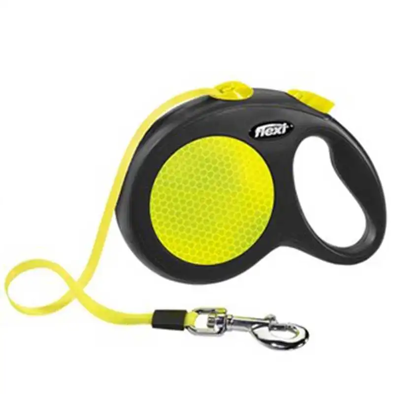 Flexi New Neon Otomatik Şerit Köpek Gezdirme Kayışı 5mt (L) Sarı