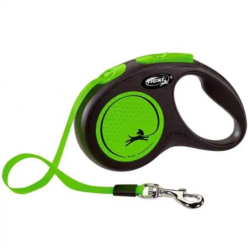 Flexi New Neon Otomatik Şerit Köpek Gezdirme Kayışı 5mt (S) Yeşil