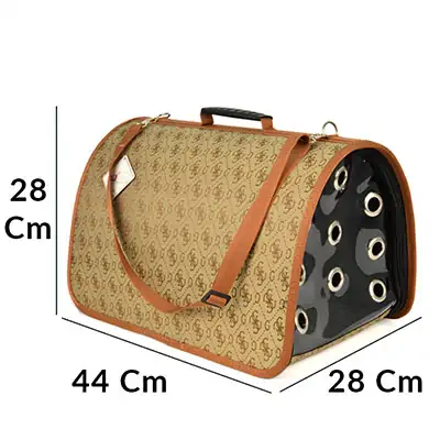 Flip Flybag Kedi ve Köpek Kapalı Taşıma Çantası Kahve 28x44x28cm - Thumbnail