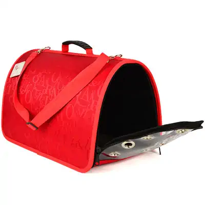 Flip Flybag Kedi ve Köpek Kapalı Taşıma Çantası Kırmızı 28x44x28cm