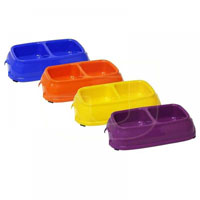Flip Kedi ve Küçük Irk Köpekler için Plastik Mama ve Su Kabı 25cm (Karışık Renkli)