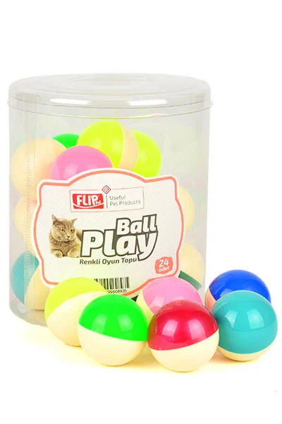 Flip Kedi Oyun Topu Renkli 1 Adet - Thumbnail